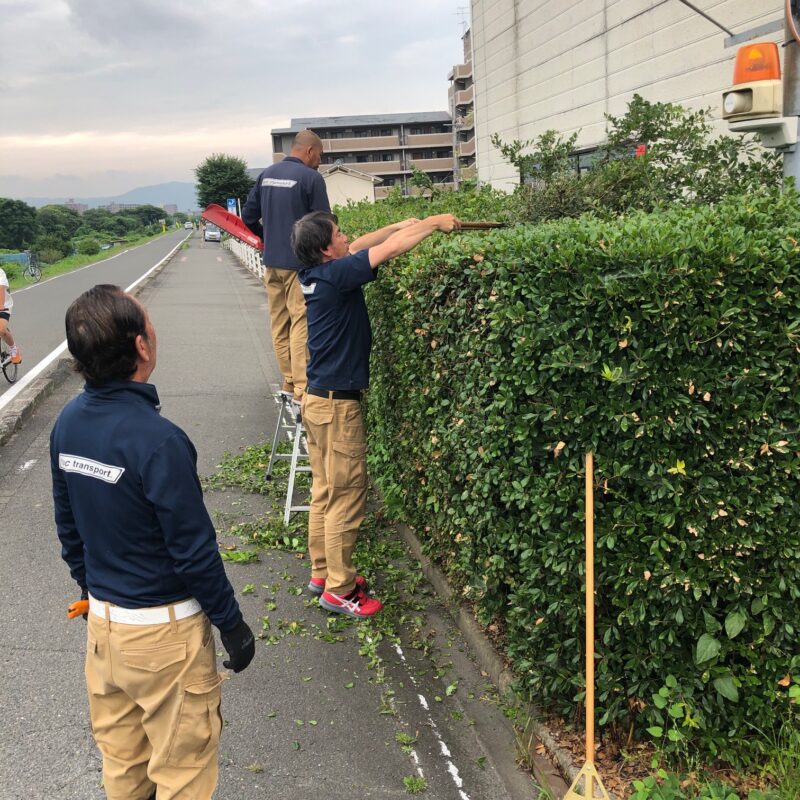 社内草刈り＆垣根剪定作業🌳